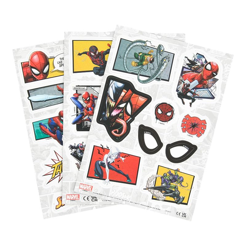 Spiderman Official Licensed Fridge Magnets, Gamer and Comic Series Fan Decor and Gift, Marvel Kitchen and Classroom Accessory for Boys and Girls, 26 Superhero Decals Included | Paladone