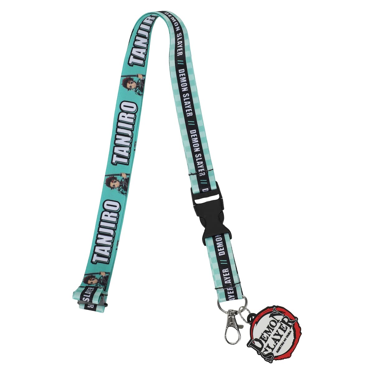 Bioworld Demon Slayer Tanjiro Lanyard with Neck Breakaway and Metal Charm