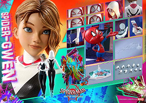 Hot Toys 1:6 Spider-Gwen - Spider-Man: Into the Spider-Verse Animated Movie, Multi-coloured