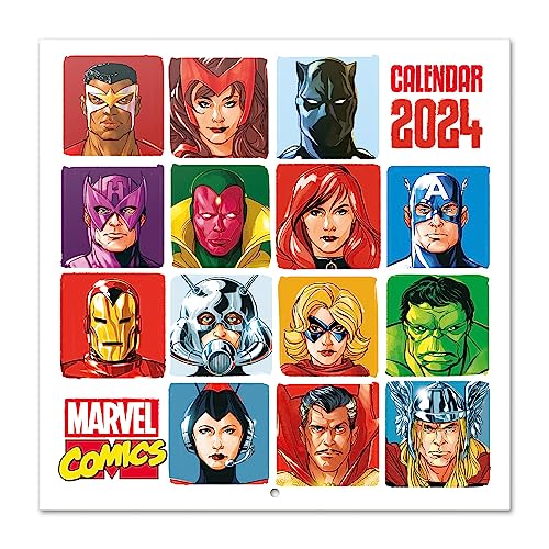 Grupo Erik Marvel Comics Wall Calendar 2024 12" x 12" | 12 Month Planner | Square Wall Calendar 2024 | Family Planner Calendar 2024 | Marvel Calendar 2024