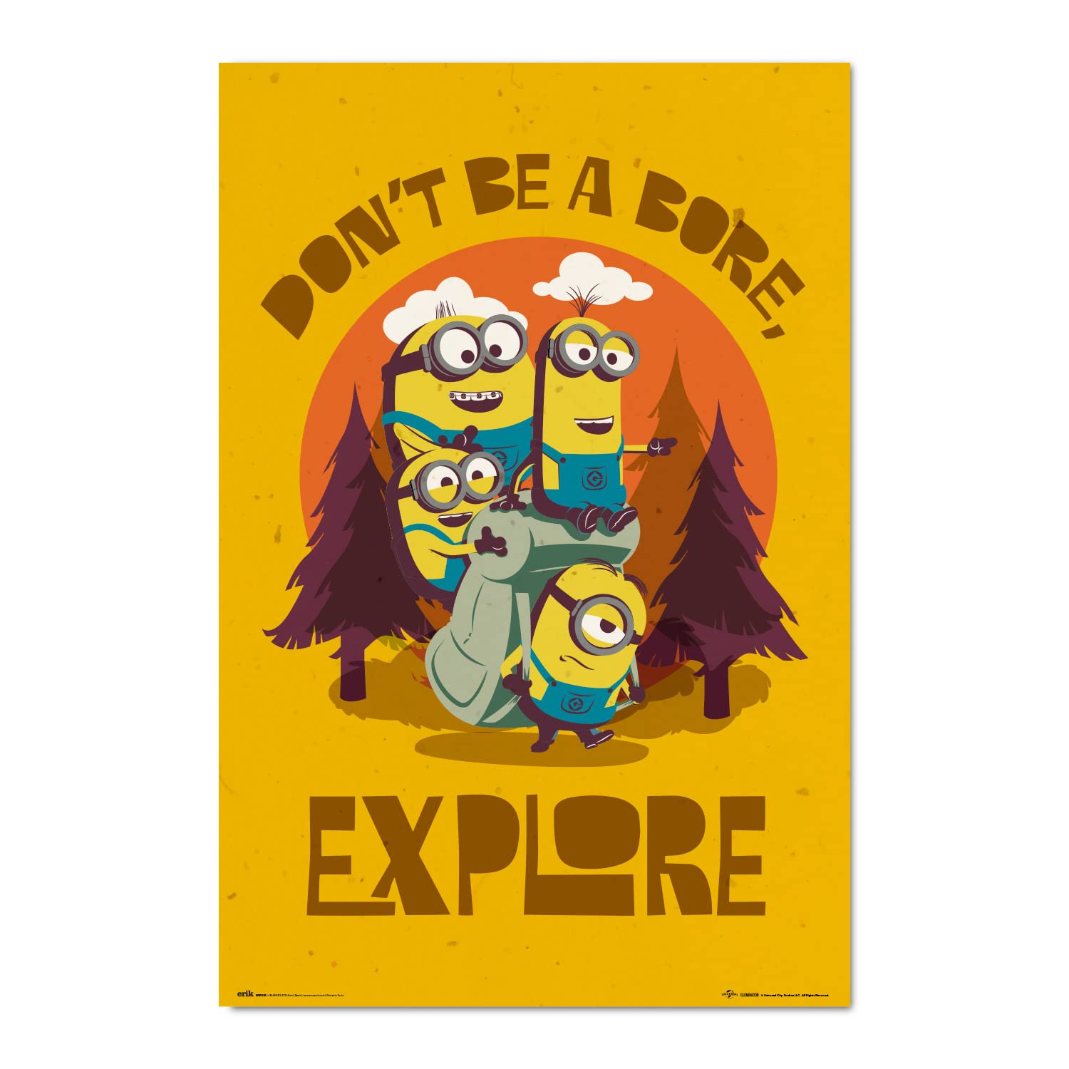 Grupo Erik Minions Don't Be Bore, Explore Poster - 36 x 24 inches / 91.5 x 61 cm - Minions Poster - Shipped Rolled Up - Cool Posters - Art Poster - Wall Posters