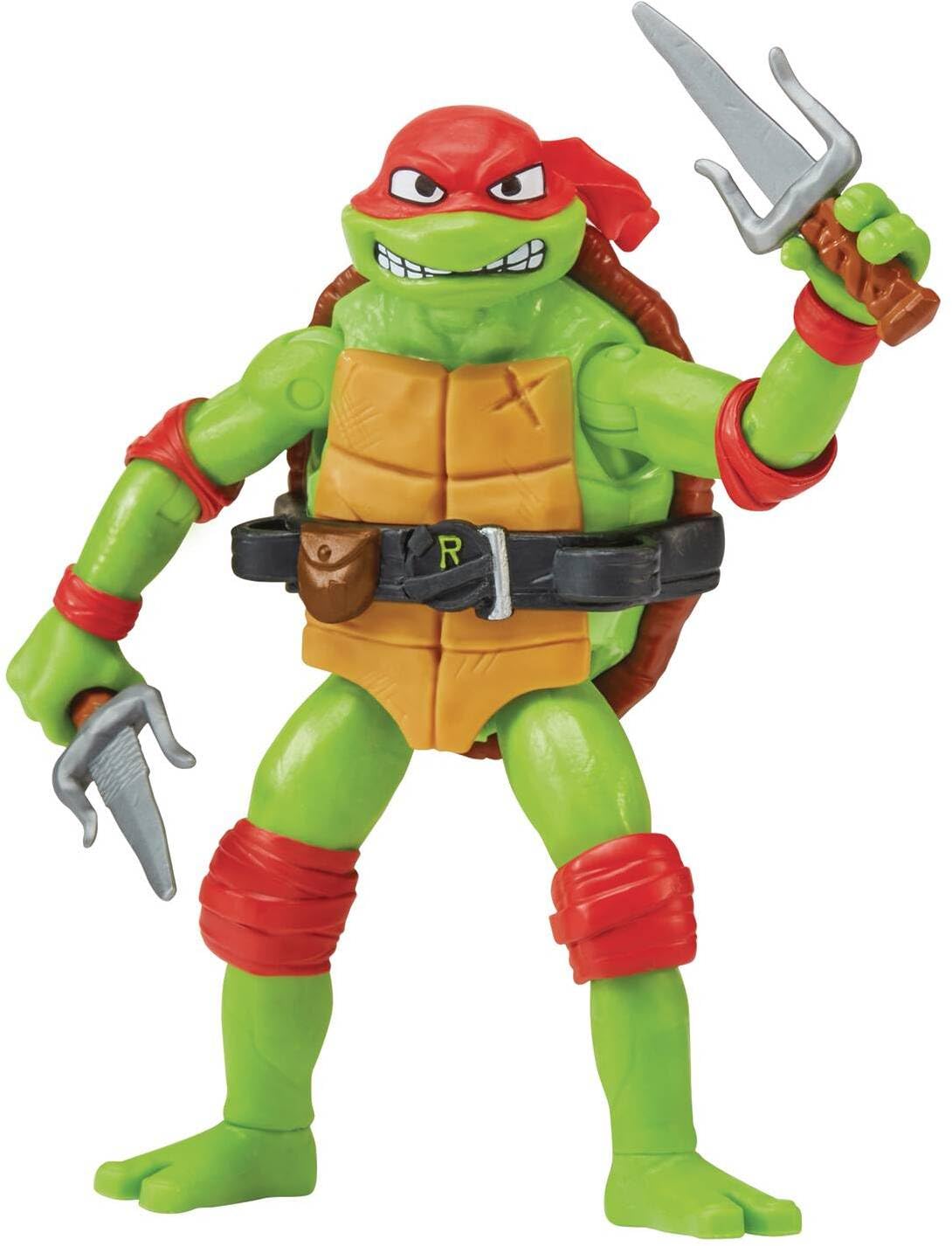 Teenage Mutant Ninja Turtles: Mutant Mayhem 4.65-Inch Raphael Basic Action Figure. Ideal present for boys 4 to 7 years and TMNT fans!, Green Or Brown