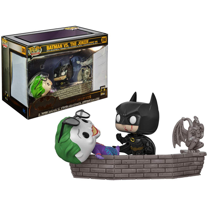 Funko Batman vs The Joker [1989] POP! Movie Moments Vinyl Figure & 1 Official DC Trading Card Bundle [