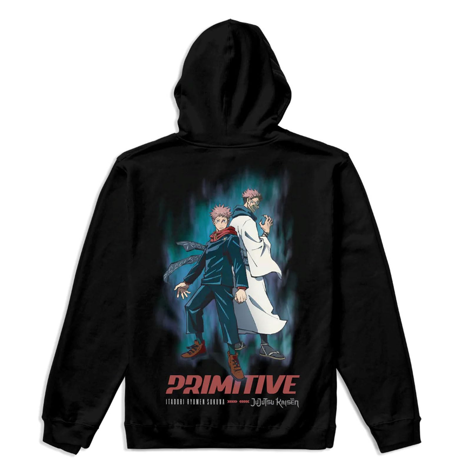 Primitive Skateboarding Men's X Jujutsu Kaisen Itadori Sukuna Black Long Sleeve Zip Hoodie M