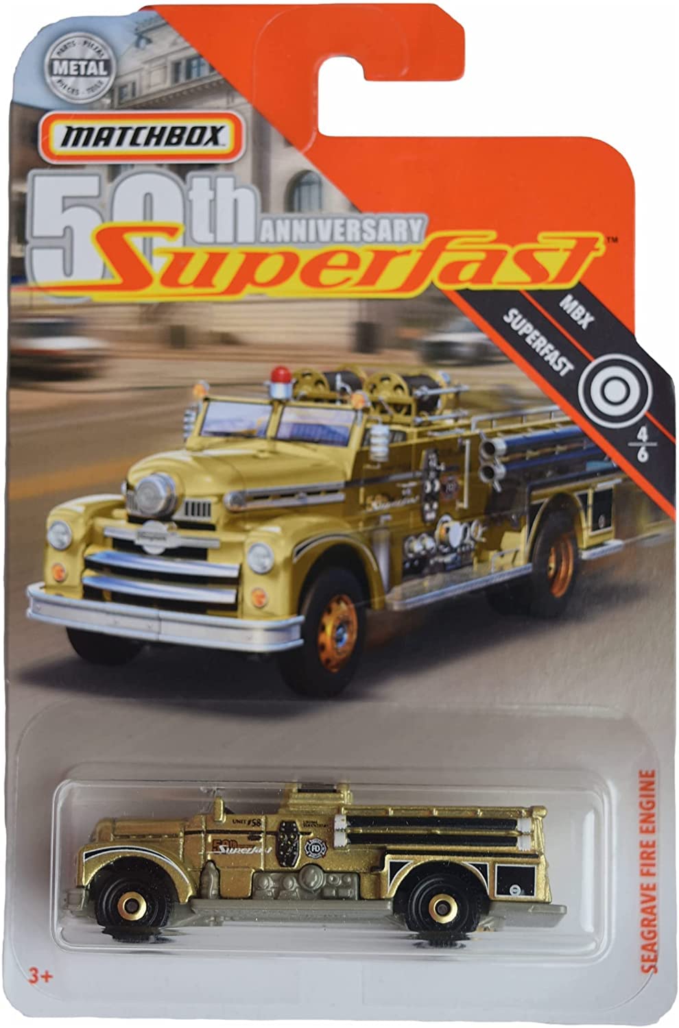 Matchbox Seagrave Fire Engine, Superfast 4/6 [Gold]