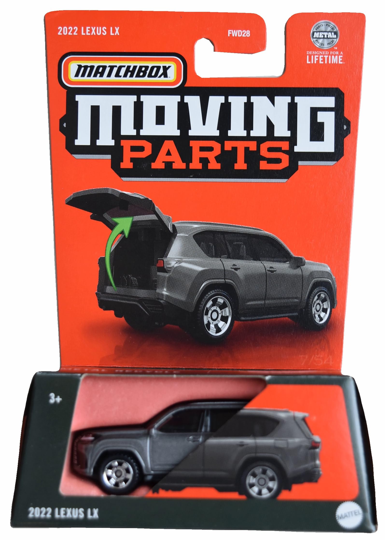 Matchbox Car, 2022 Lexus LX, Moving Parts [Gray], Toy for Boys and Girls aged 3+