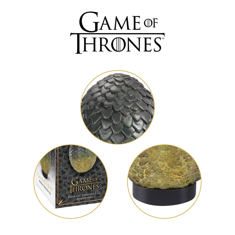 The Noble Collection Game Of Thrones Rhaegal Egg - 11in (28cm) Hand Painted Dragon Egg - Officially Licensed TV Show Props Replicas Gifts