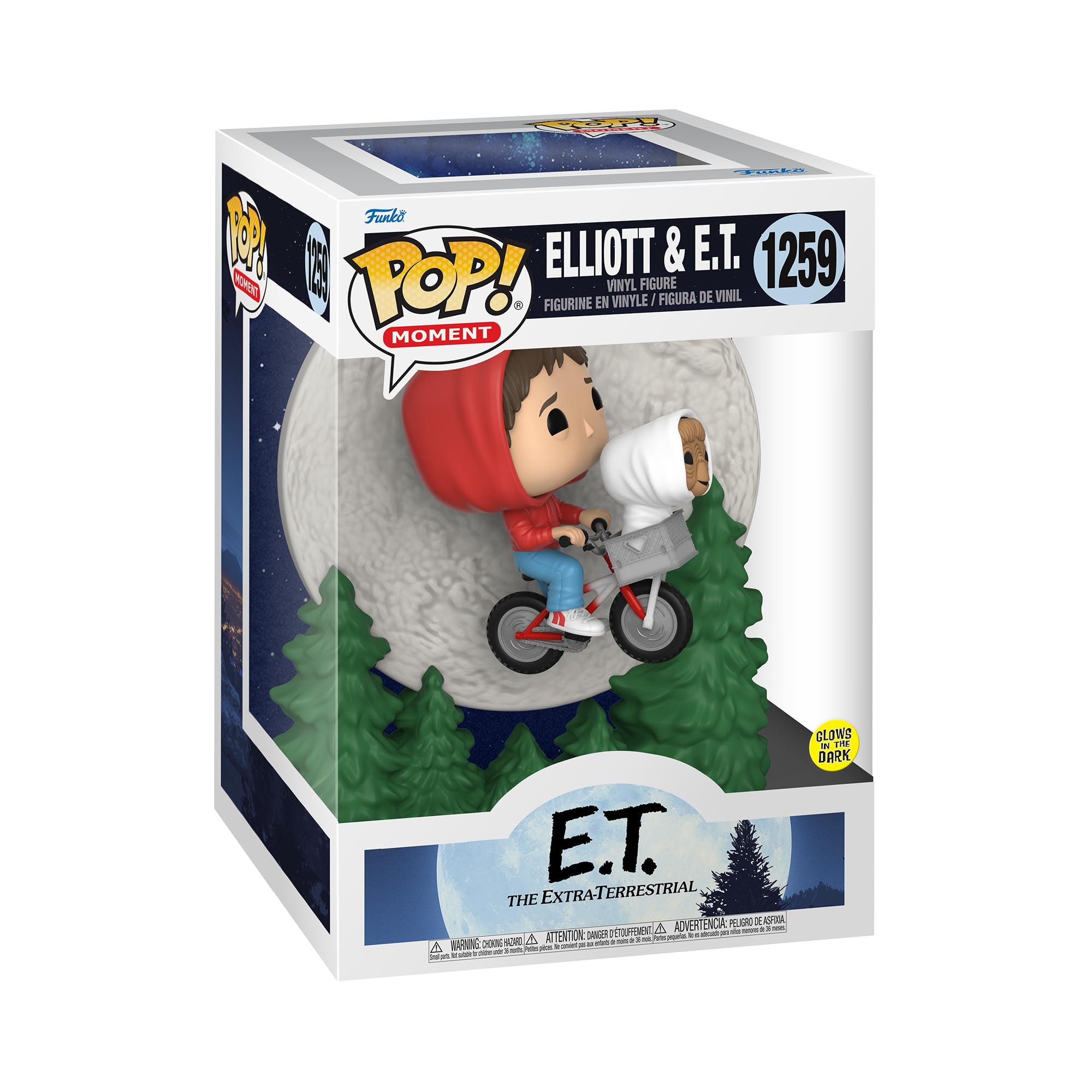 Funko POP! Moment: ET - Elliott - Elliot and ET Flying - Glow In the Dark - E.T. the Extra Terrestrial - Collectable Vinyl Figure - Gift Idea - Official Merchandise - Toys for Kids & Adults