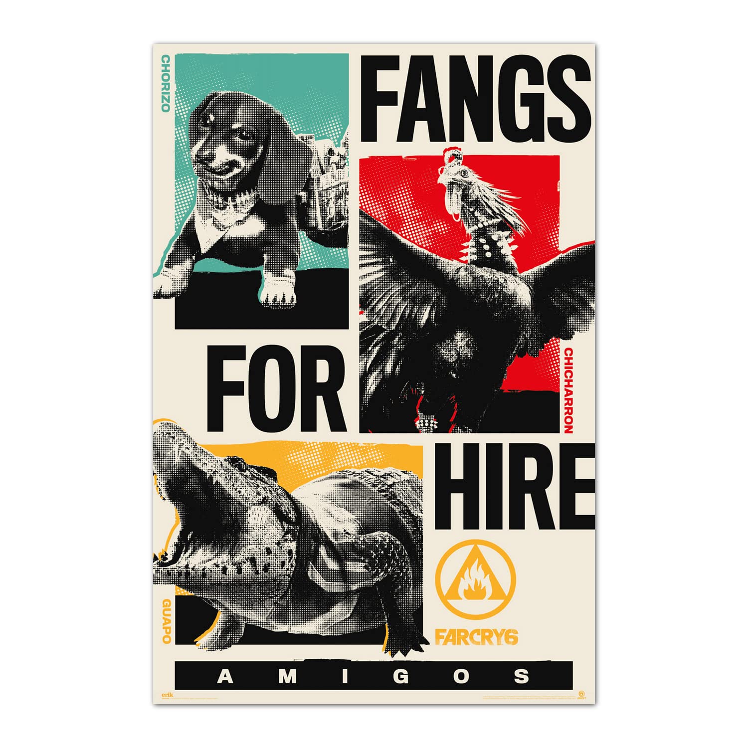 Grupo Erik Farcry 6 Fangs For Hire Poster - 36 x 24 inches / 91.5 x 61 cm - Farcry Poster - Shipped Rolled Up - Cool Posters - Art Poster - Wall Posters