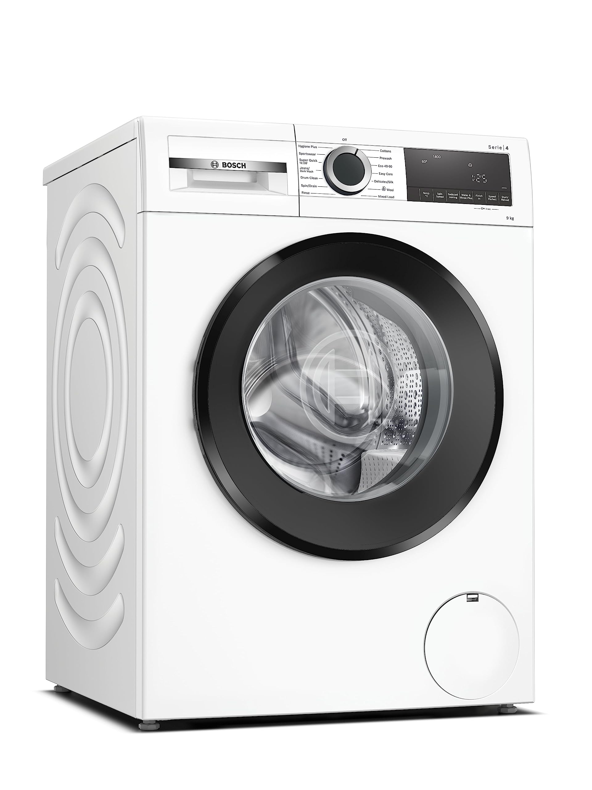 Bosch Home & Kitchen Appliances Bosch WGG04409GB Washing Machine with 9kg Capacity, SpeedPerfect, Hygiene Plus, ActiveWater Plus, EcoSilence Drive, White, Freestanding