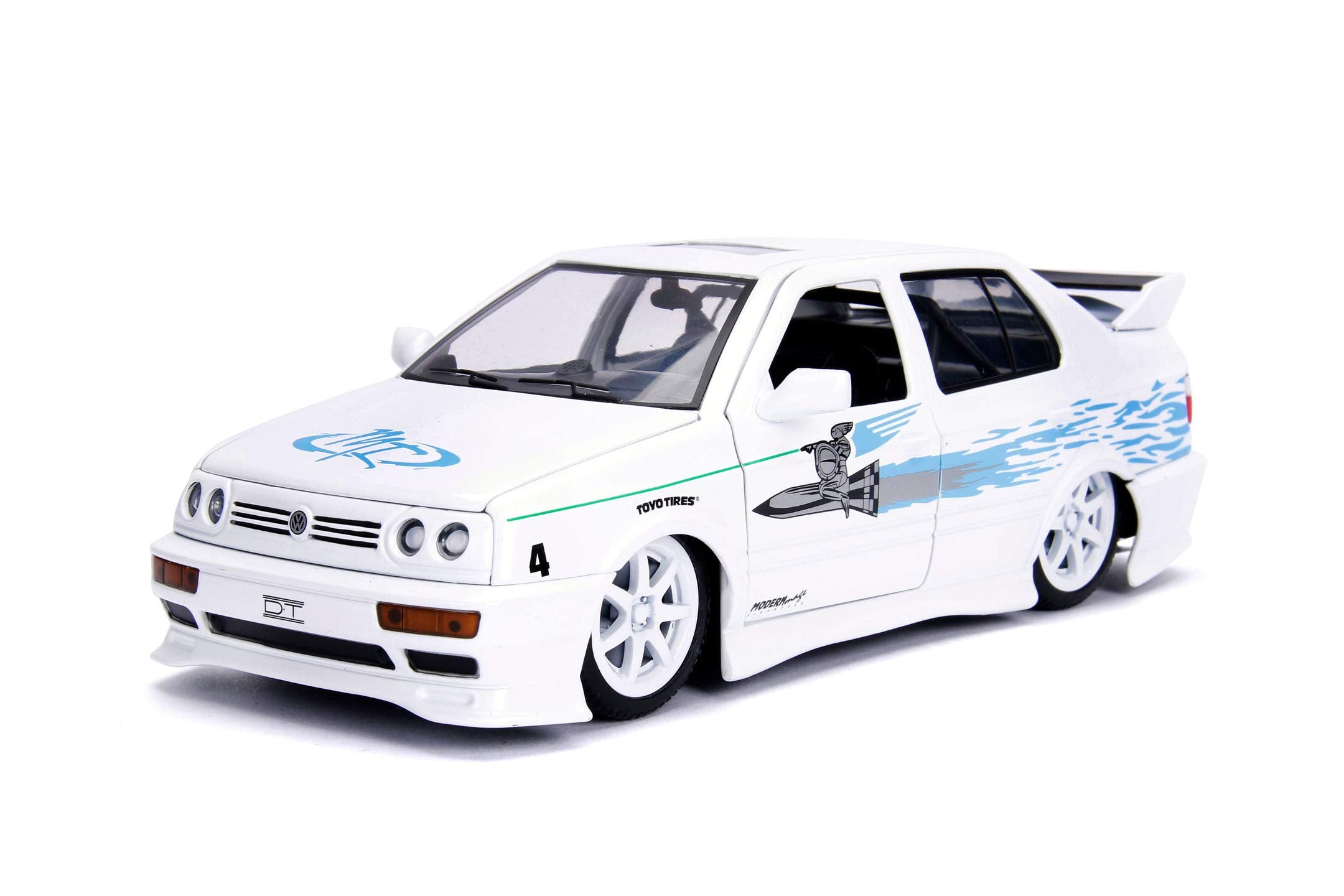 Jada 253203025 Fast and The Furious 1:24 F&F Jesses VW Jetta, White/Blue