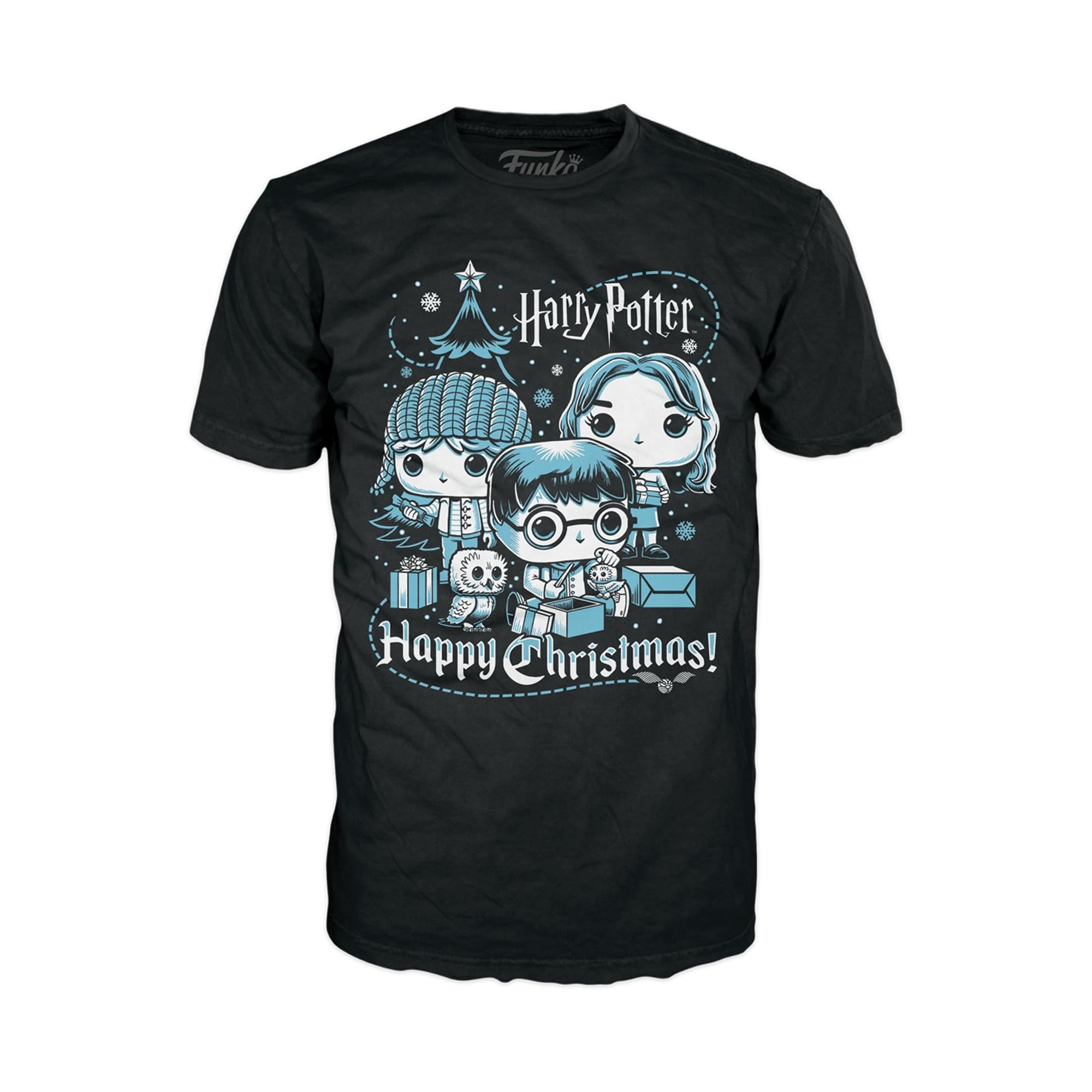 Funko Boxed Tee: Harry Potter Holiday - Ron, Hermione, Harry - Large - (L) - T-Shirt - Clothes - Gift Idea - Short Sleeve Top for Adults Unisex Men and Women - Official Merchandise - Movies Fans