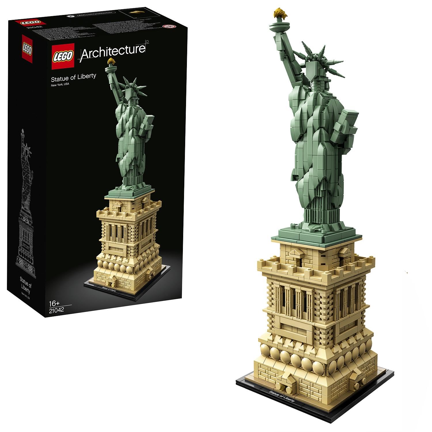 LEGO Architecture Statue of Liberty Model Kit for Adults to Build, Collectable New York Souvenir Building Set, Gift Idea for Women, Men, Her or Him, Home Decor, Creative Activity 21042