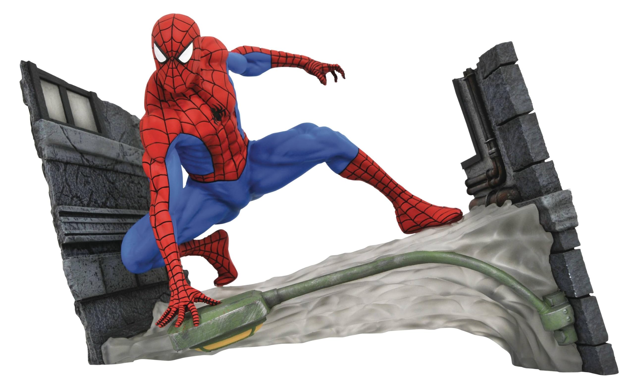 Marvel SEP182341 Spider-Man Comic Webbing PVC Diorama, Multicolor