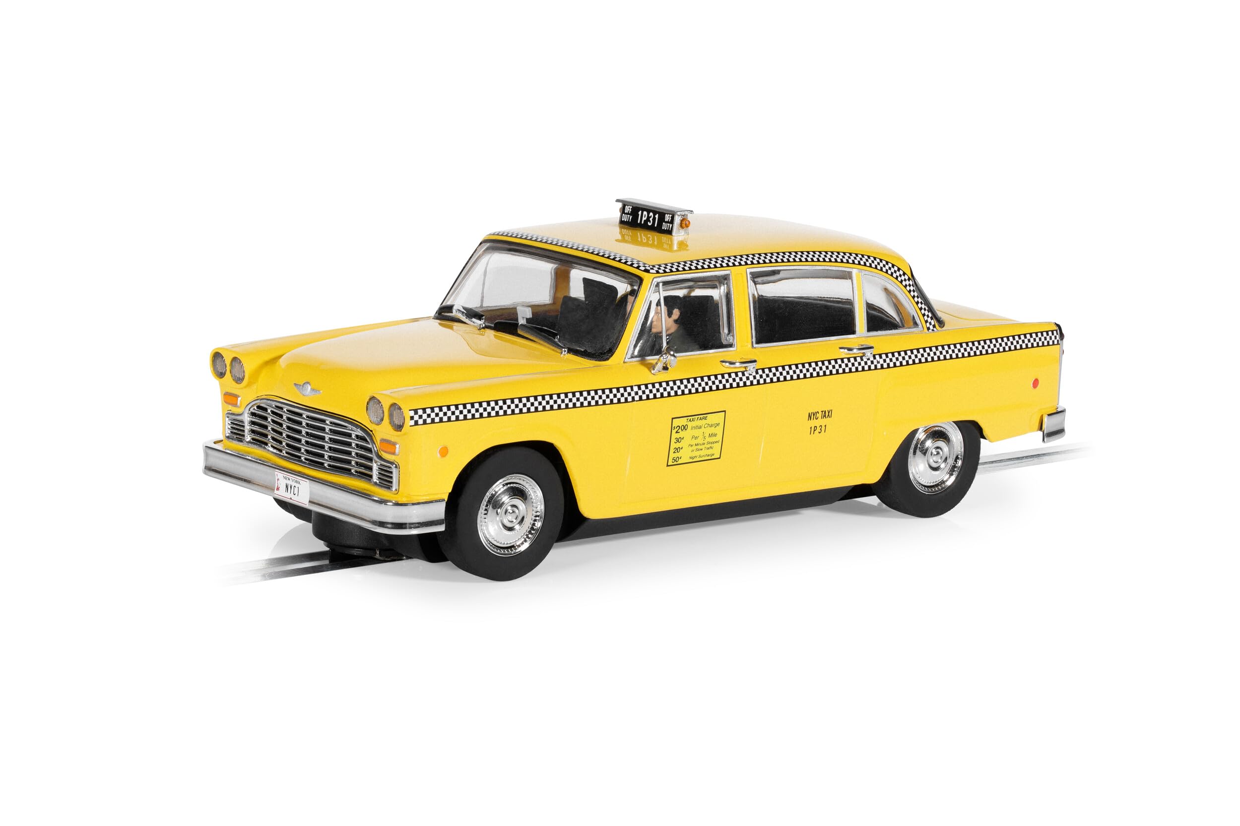 Scalextric Cars - C4432 1977 NYC Taxi - Toy Slot Car for use Race Tracks or Set - Small Kids Gift Ideas for Boy/Girl Ages 5 Accessories