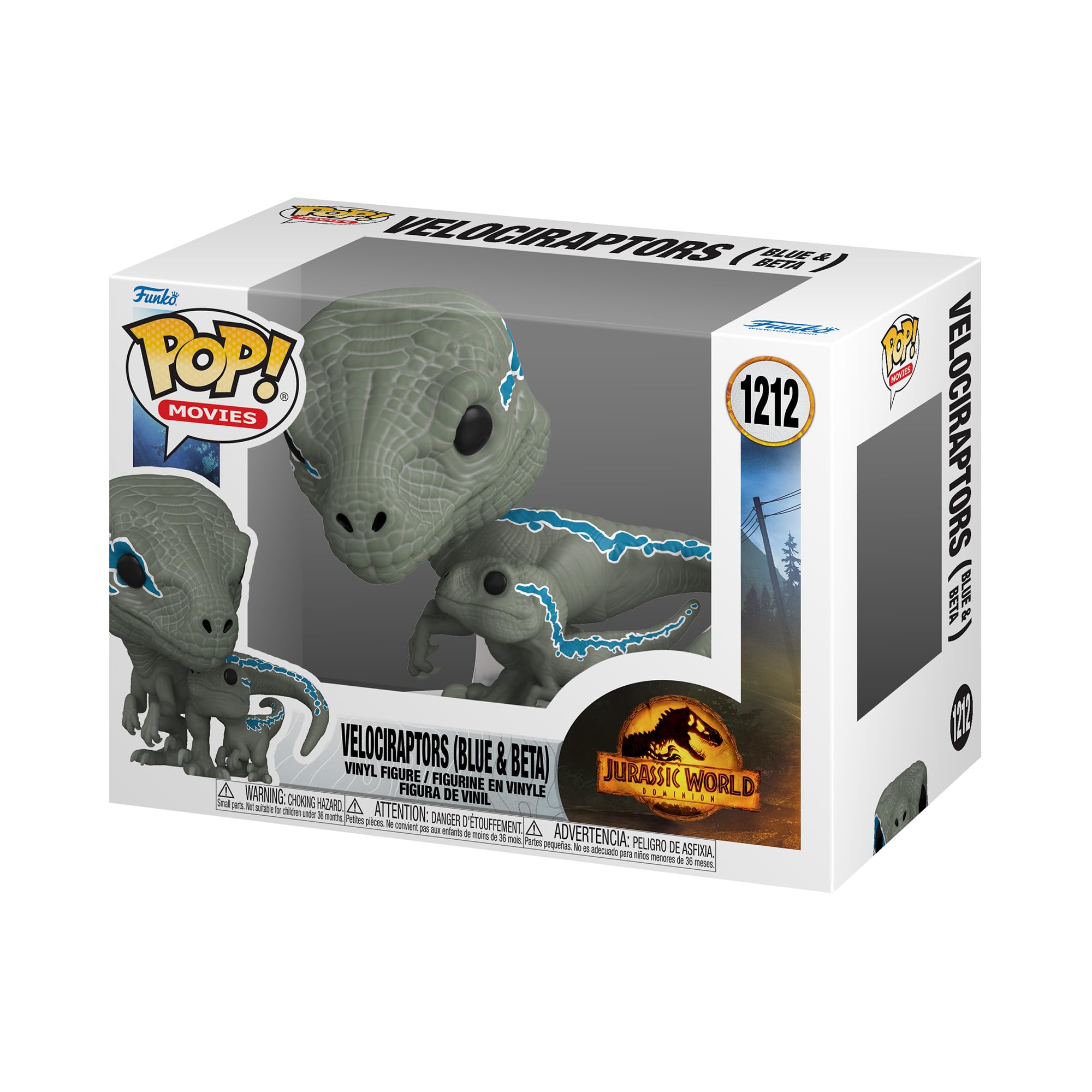 Funko Pop! and Buddy: JW3-Velociraptor - (Blue & Beta) - Jurassic Park - Collectable Vinyl Figure - Gift Idea - Official Merchandise - Toys for Kids & Adults - Movies Fans