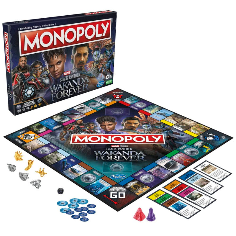 Hasbro Gaming Monopoly: Marvel Studios' Black Panther: Wakanda Forever Edition Board Game for Families and Kids Ages 8+, Game for 2-6 Players