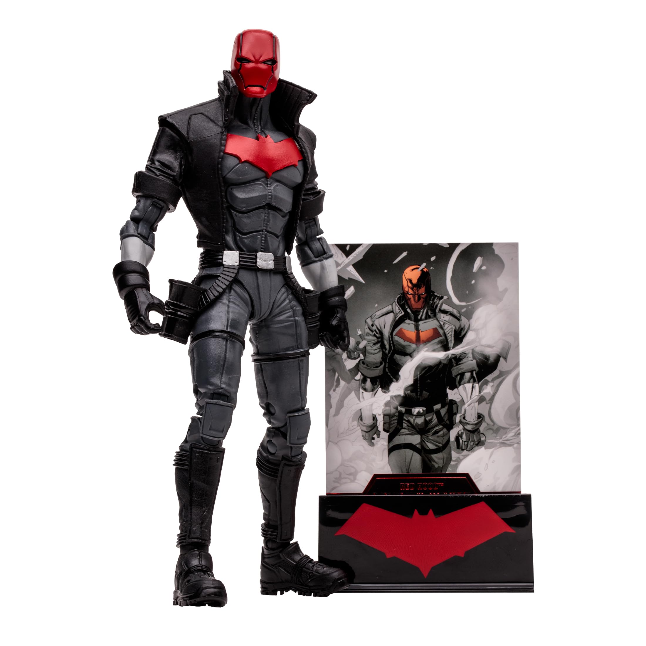 McFarlane Toys DC Multiverse Red Hood (New 52) Black and White Accent Edition Gold Label 7 Inches Action Figure - Exclusive Monochromatic Design with Art Card Display