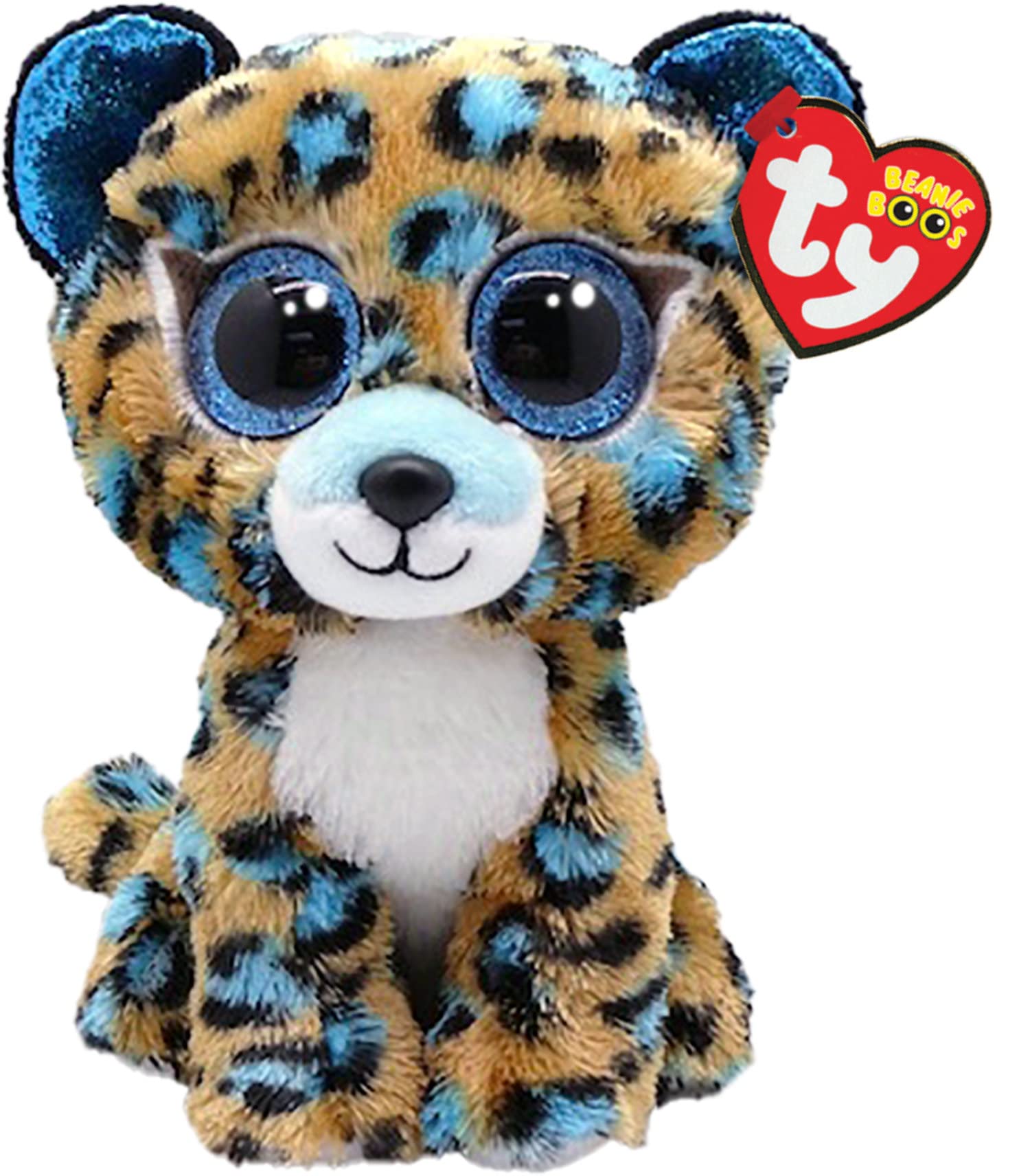 TY Cobalt Leopard Beanie Boo Regular 6" | Beanie Baby Soft Plush Toy | Collectible Cuddly Stuffed Teddy