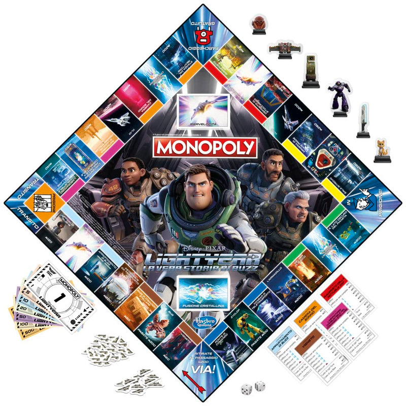 Hasbro Gaming Monopoly Lightyear Edition by Disney Pixar, Board Game, Gifts for Ages 8 and up, Multi, One Size