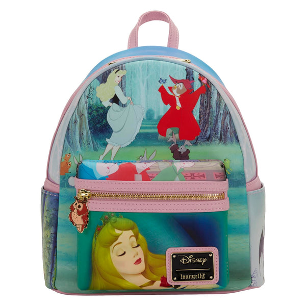 Loungefly Disney Sleeping Beauty Princess Scene Womens Double Strap Shoulder Bag Purse, Multi, One Size, Disney Sleeping Beauty Mini Backpack