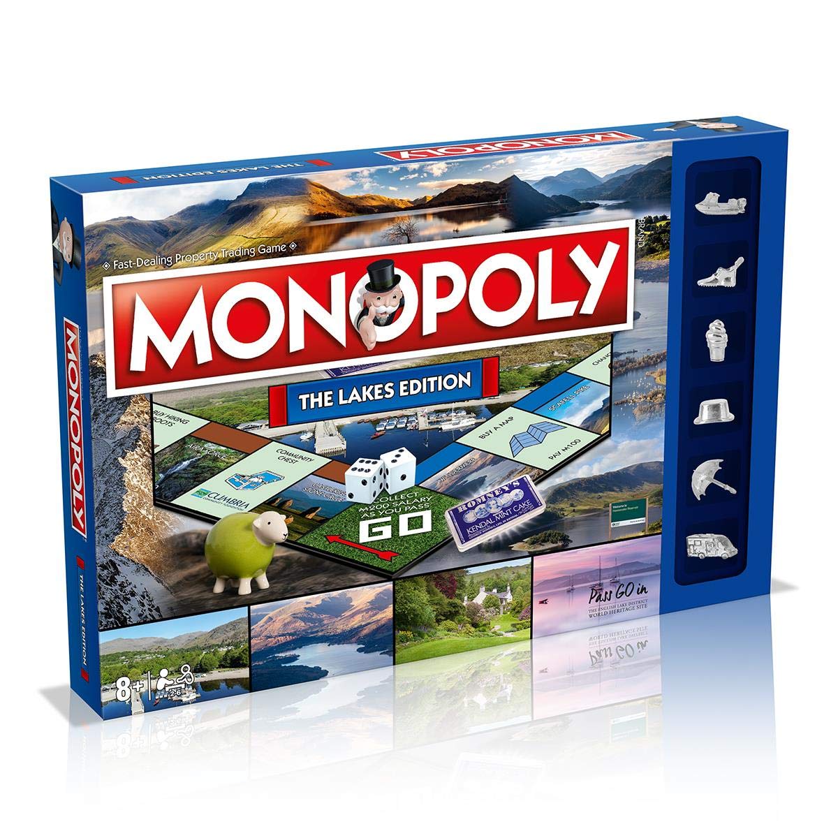 Winning Moves The Lakes Monopoly Board Game, Advance to Scafell Pike, Wray Castle and Windermere, 2–6 players makes a great gift for players aged 8 plus