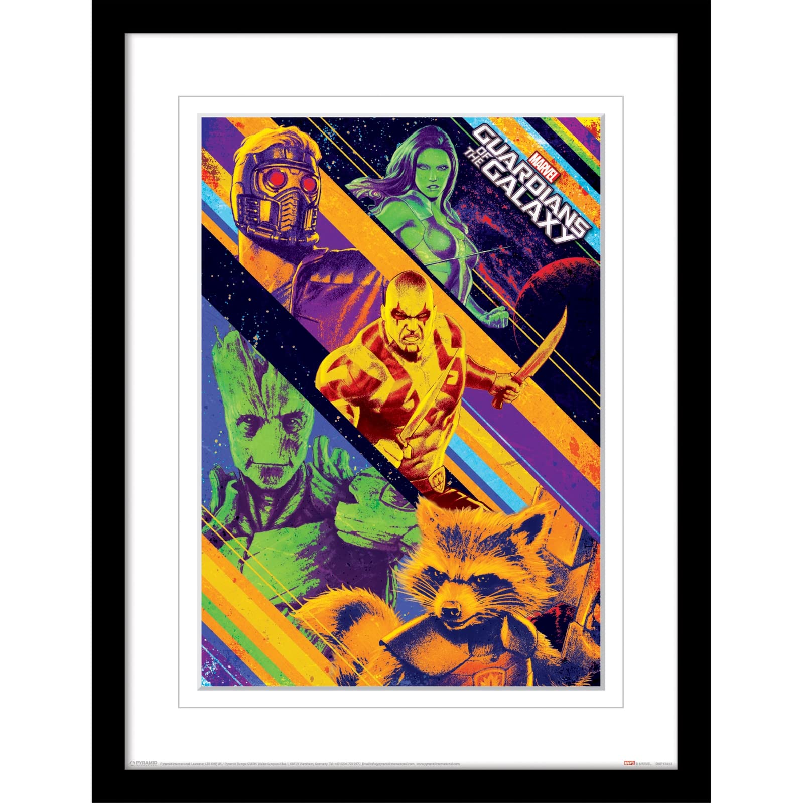 Pyramid International Marvel Guardians of the Galaxy Poster Framed Print Collector's Edition (White Border Collage Design) 30cm x 40cm - Official Merchandise