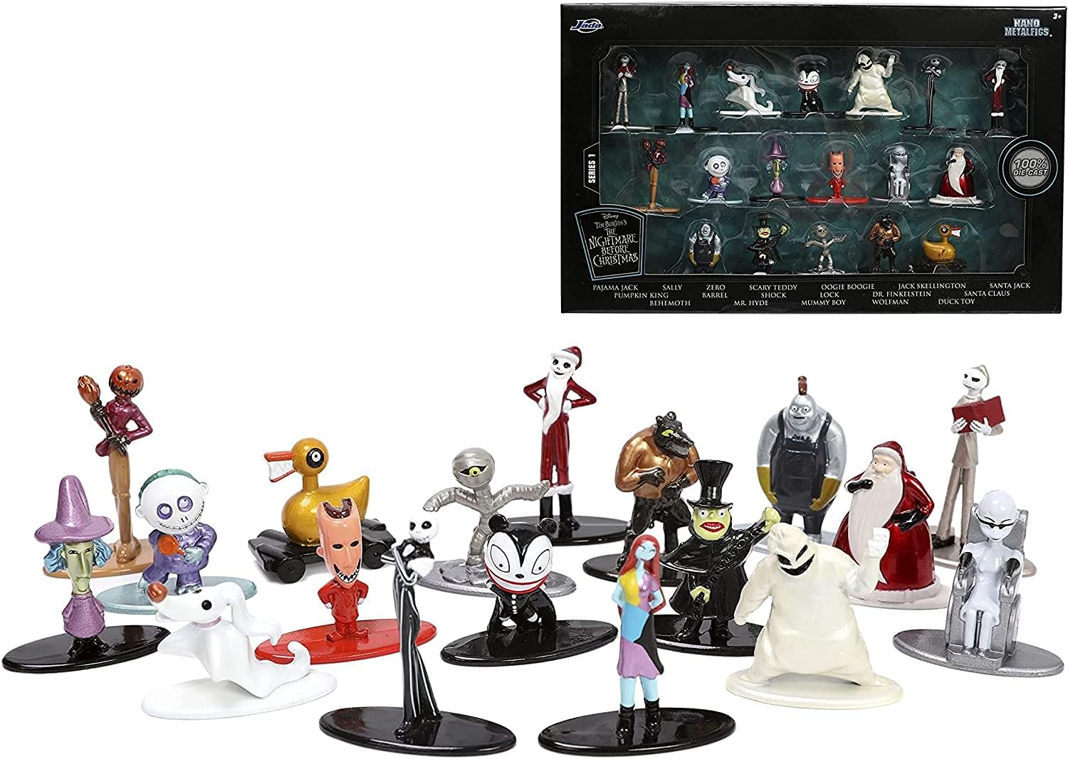 Nightmare Before Christmas Nano Metalfigs 18 Pack | 1.65 Inch Die-Cast Figures