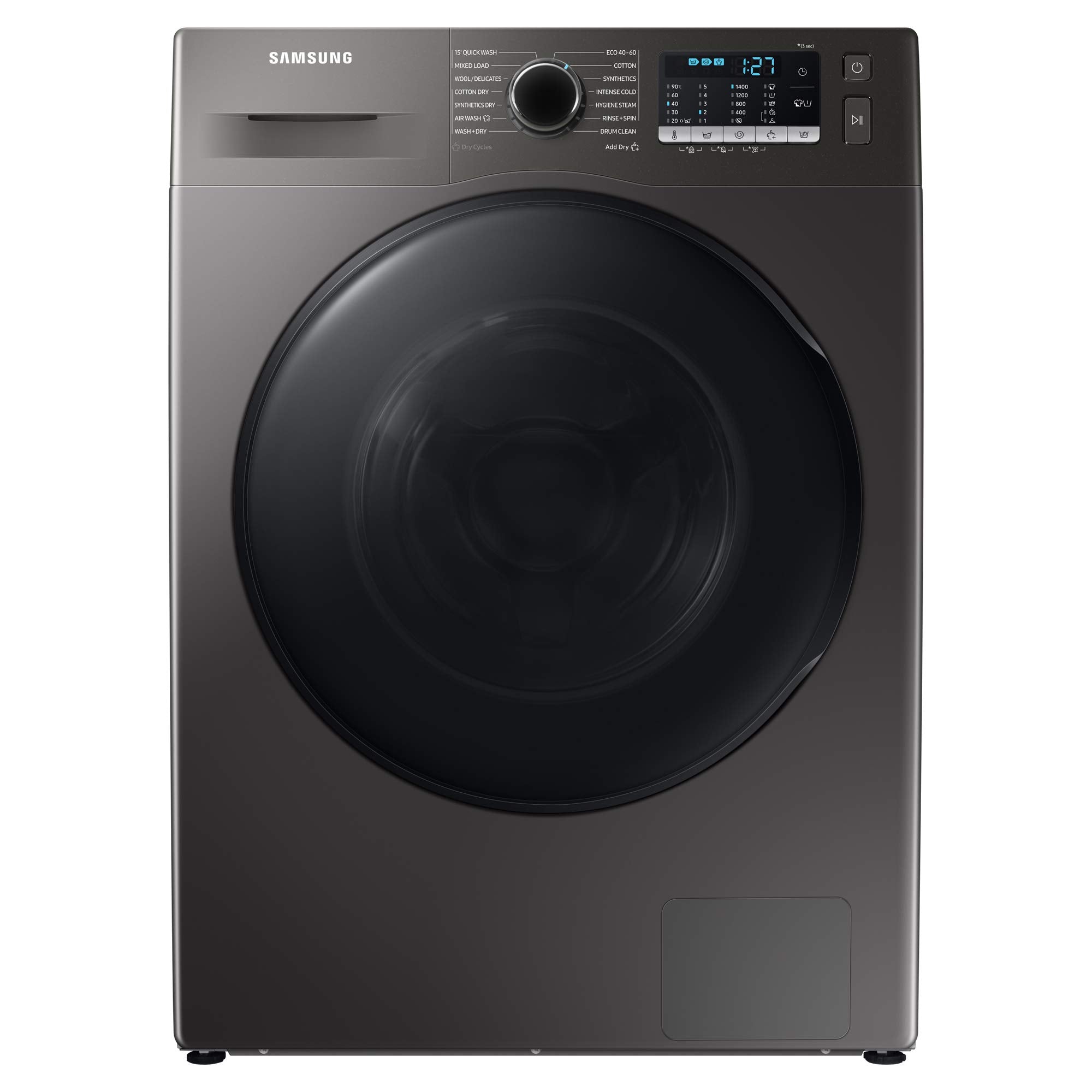 Samsung Series 5 WD80TA046BX/EU with ecobubble™ Freestanding Washer Dryer, 8/5 kg 1400 rpm, Graphite, E Rated, Decibel rating: 54, EU Acoustic Class: A