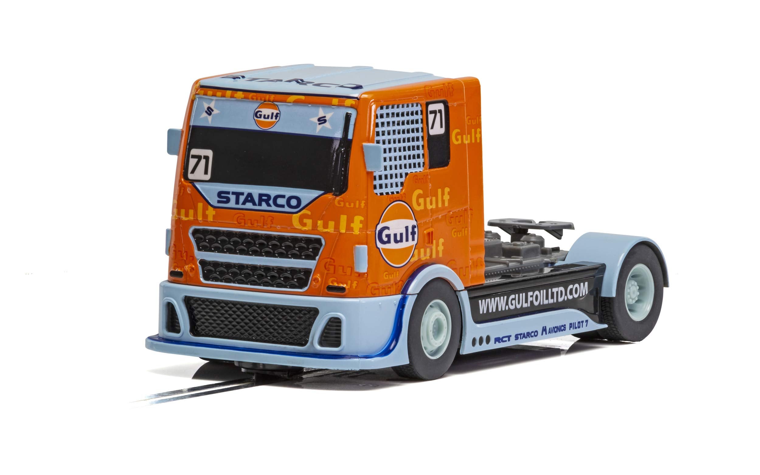 Scalextric Cars - C4089 Team Truck Gulf No. 71 - Toy Slot Car for use with Scalextric Race Tracks or Set - Small Kids Gift Ideas for Boy/Girl Ages 5+, Scalextric Accessories