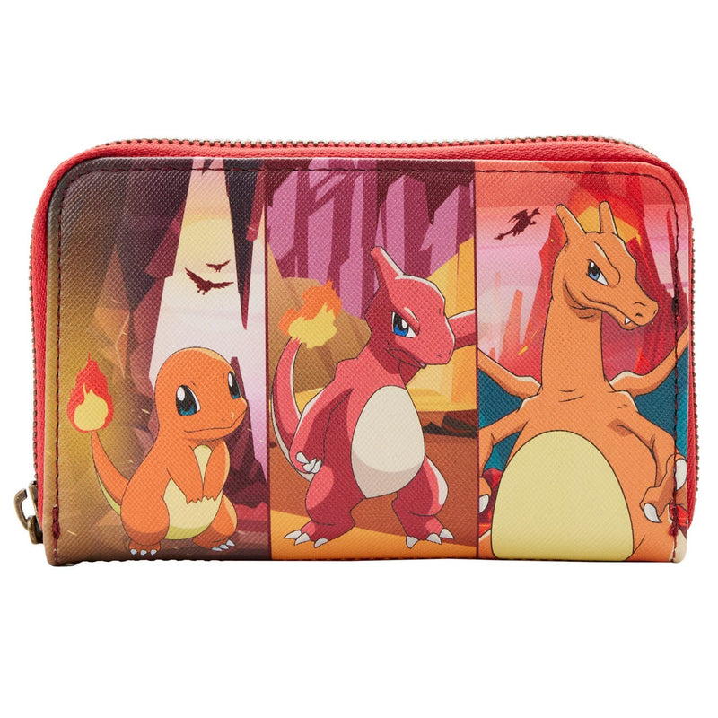 Loungefly Pokemon Charmander Evolutions Zip Around Wallet, red, Zip Around Wallet