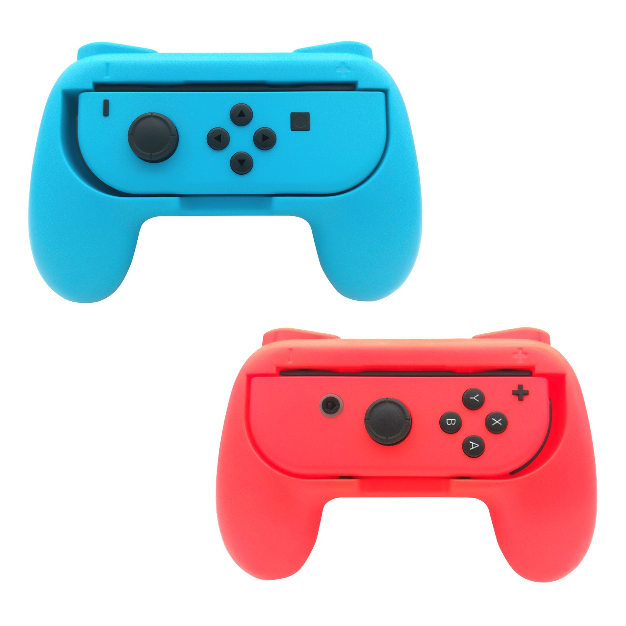 FASTSNAIL Grips Compatible with Nintendo Switch for Joy-Con&Switch OLED Model, Wear-resistant Handle Kit Gamepad Replacement for Nintendo Switch Controller&Switch OLED Model for Joy Cons(Red,Blue)