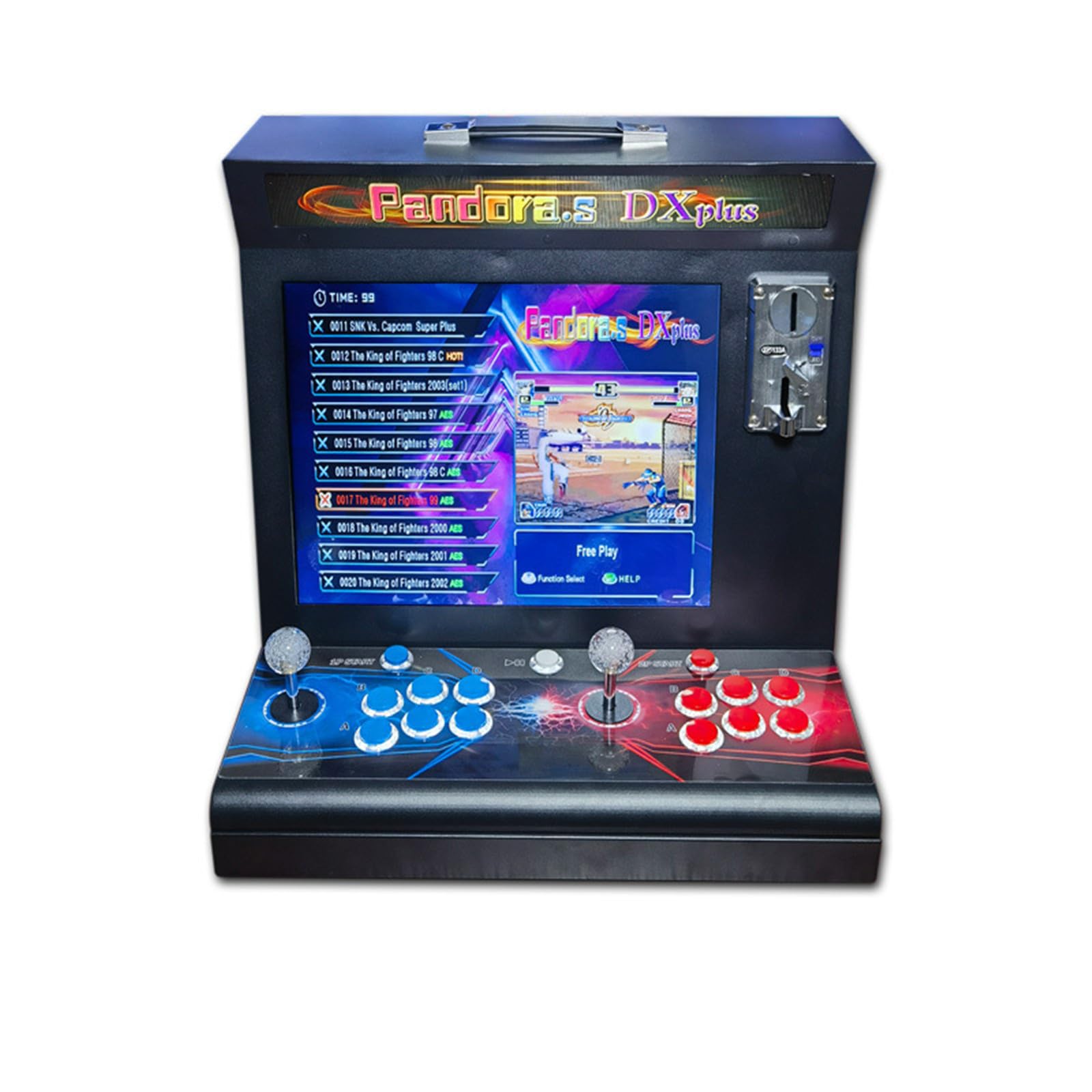 XIXIMENG 17 Inch Pandora Saga dx plus 20008 in 1 Arcade Video Game Console Retro Fighting Machine HDMI VGA Output Support coin mode