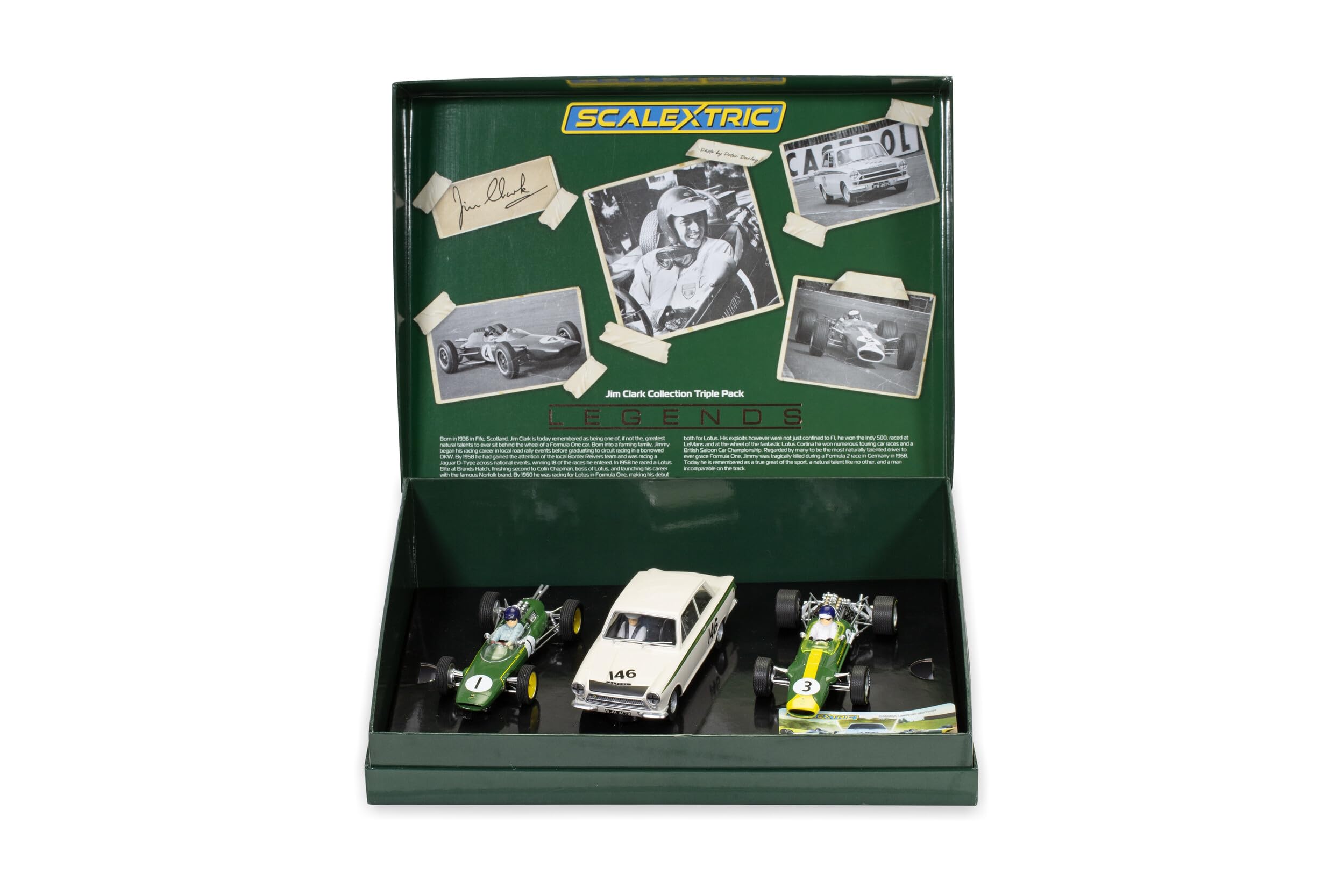 Scalextric Cars - C4395A The Legend of Jim Clark Triple Pack - Toy Slot Car for use Race Tracks or Set - Small Kids Gift Ideas for Boy/Girl Ages 5 Accessories