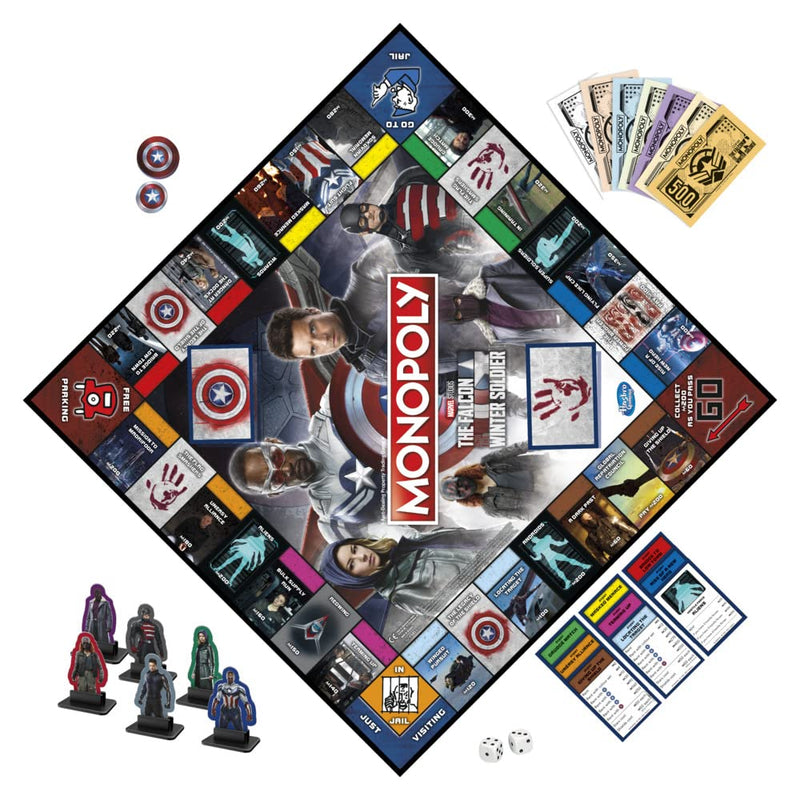 Monopoly: Marvel Studios' The Falcon and the Winter Soldier Edition Board Game for 2-6 Players for Ages 14 and Up, Multicolor