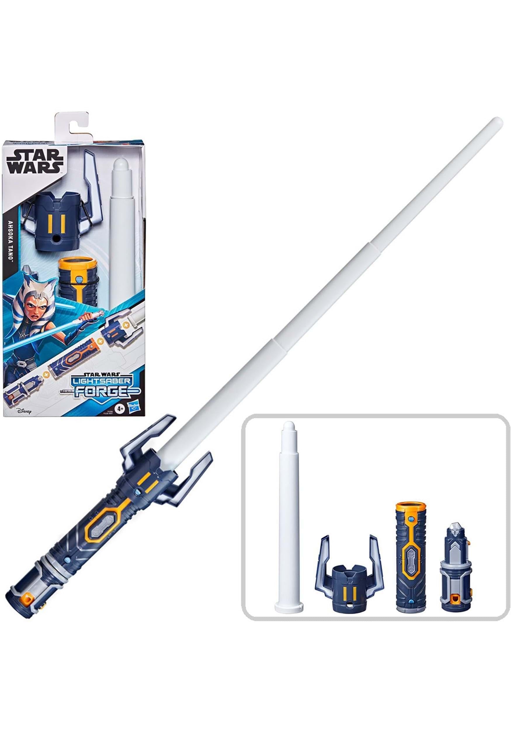 Star Wars Lightsaber Forge Ahsoka Tano Extendable White Lightsaber Roleplay Toy for Kids Ages 4 and Up