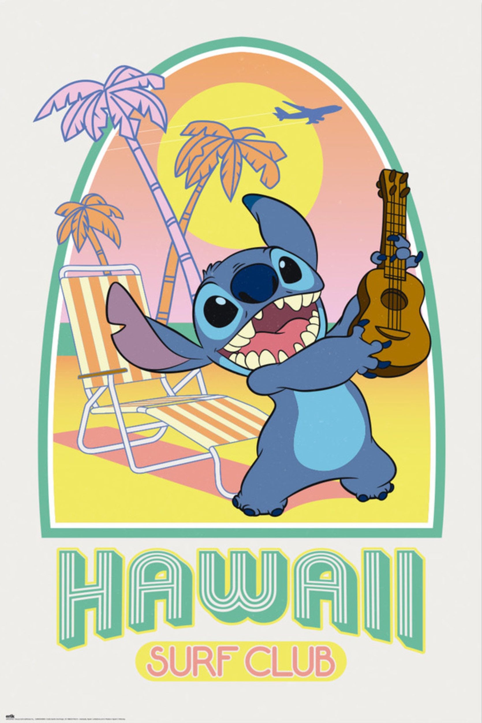 Grupo Erik Disney Stitch Hawaii Club Surf Poster - 36 x 24 inches / 91.5 x 61 cm - Shipped Rolled Up - Cool Posters - Art Poster - Posters & Prints - Wall Posters