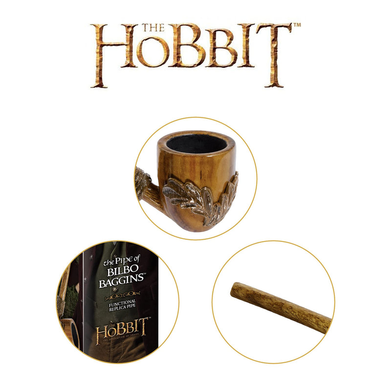 The Noble Collection The Hobbit Bilbo Baggins' Pipe - 9in (23cm) Functional Prop Replica Pipe - Officially Licensed Film Set Movie Props Replicas Gifts