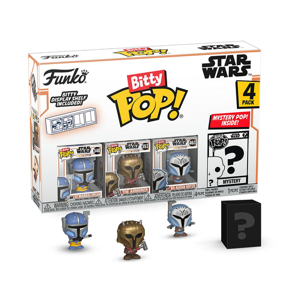 Funko Bitty POP!: Mandalorian - Heavy Infantry Mandalorian™, Bitty Pop! The Armorer™, Bitty Pop! Bo-Katan Kryze™, and a mystery Bitty Pop! figure - 0.9 Inch (2.2 Cm) Collectable - Gift Idea