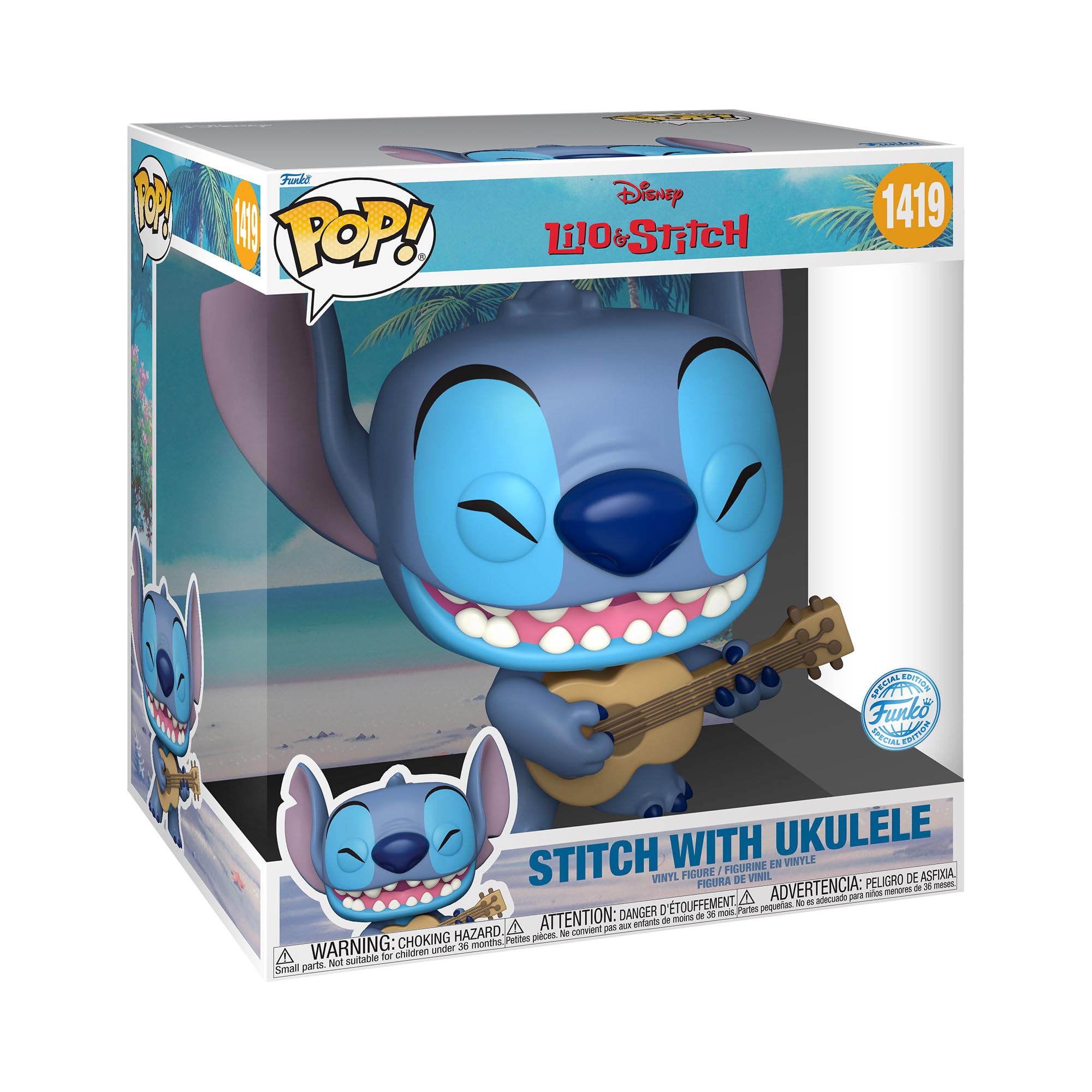 Funko Pop! Jumbo: Stitch - With Ukele - Disney: Lilo & Stitch - Collectable Vinyl Figure - Gift Idea - Official Merchandise - Toys for Kids & Adults - Movies Fans - Model Figure for Collectors