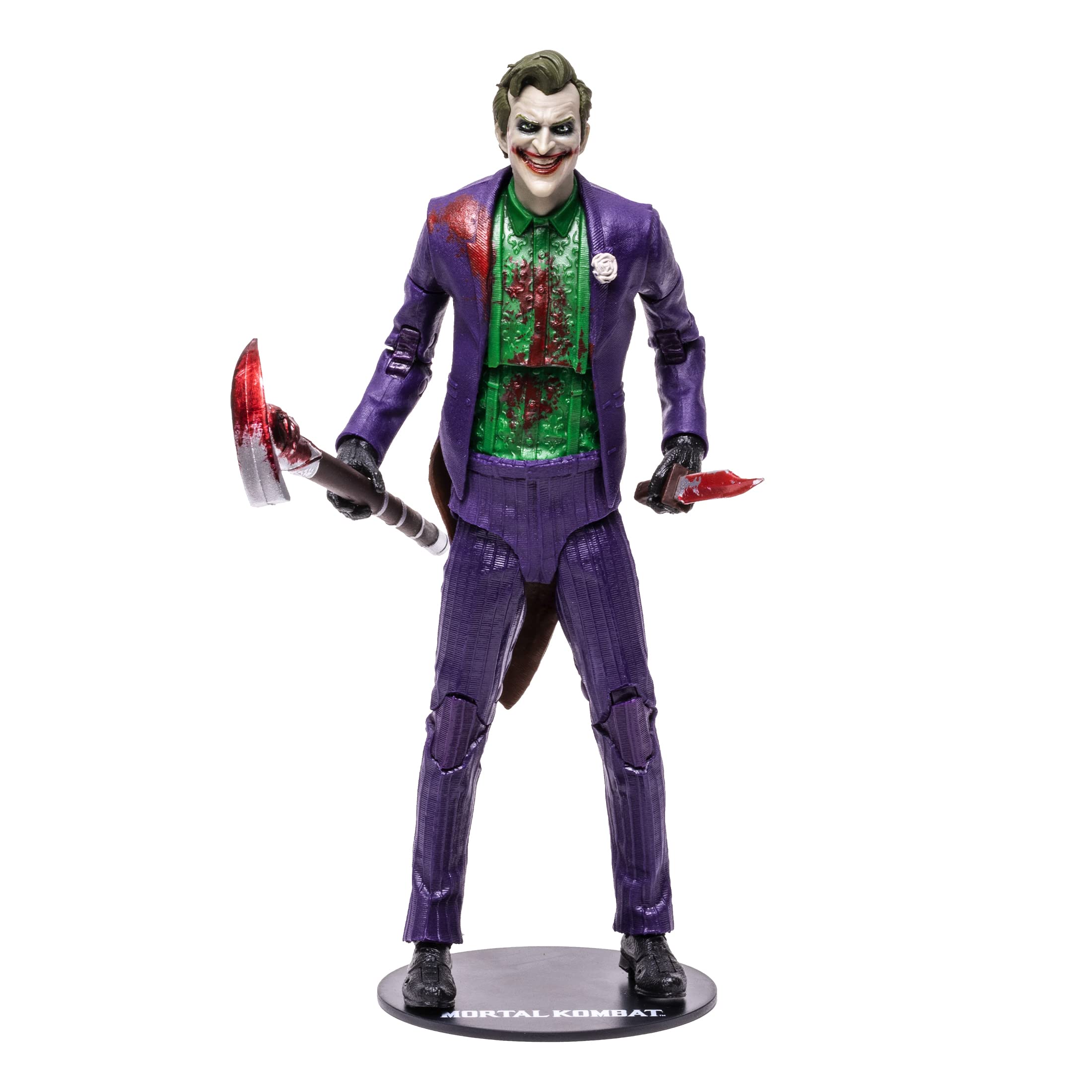 McFarlane Toys, 7-inch The Joker (Bloody) Mortal Kombat 11 Figure with 22 Moving Parts, Collectible Mortal Kombat Figure with collectors stand base – Ages 14+