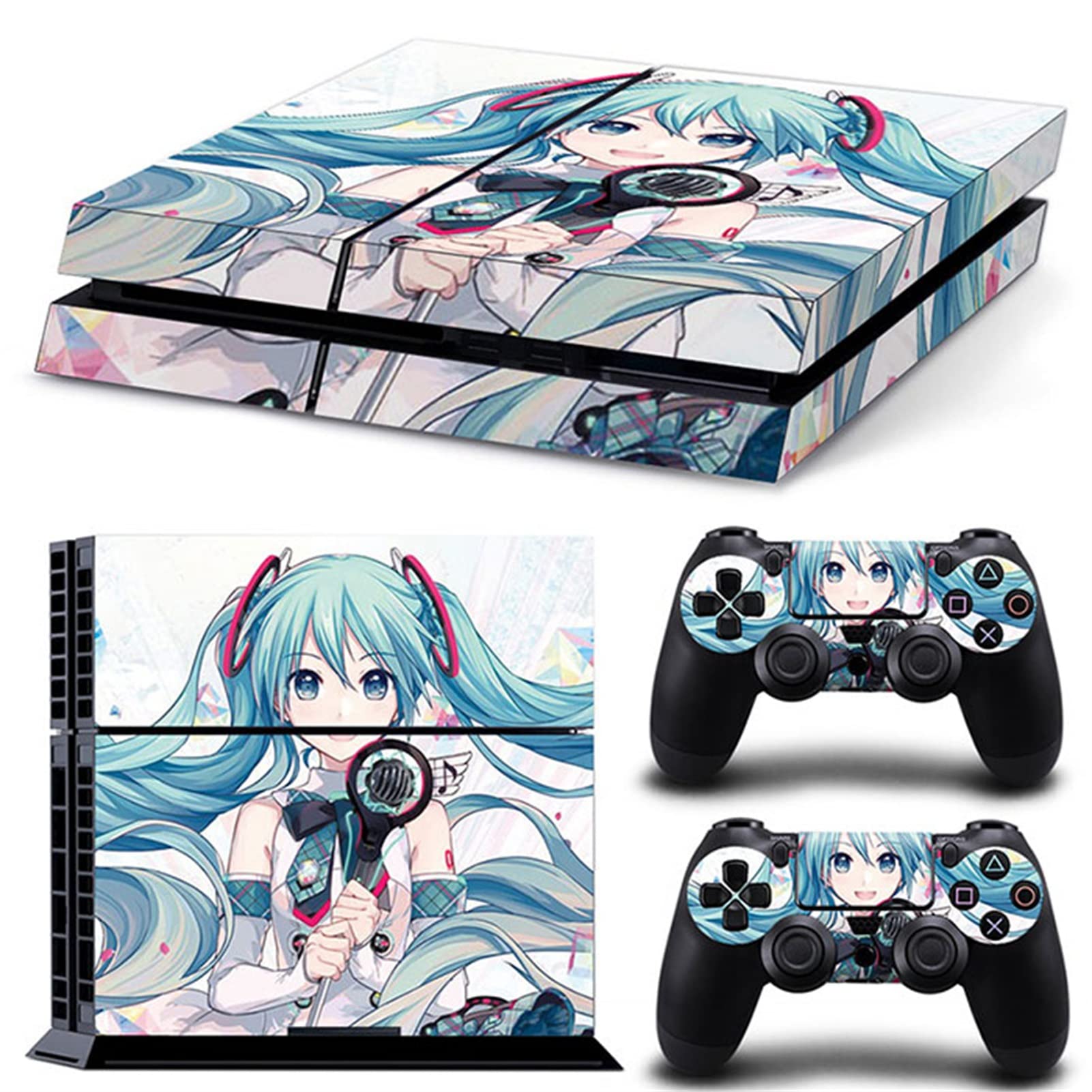 BUCEN Anime For PS4 Skin For Console And Controllers Vinyl Stickers, For PS4 Decal Wrap Cover Skin Full Set Durable Scratch Resistant 31373 Anti Scratch