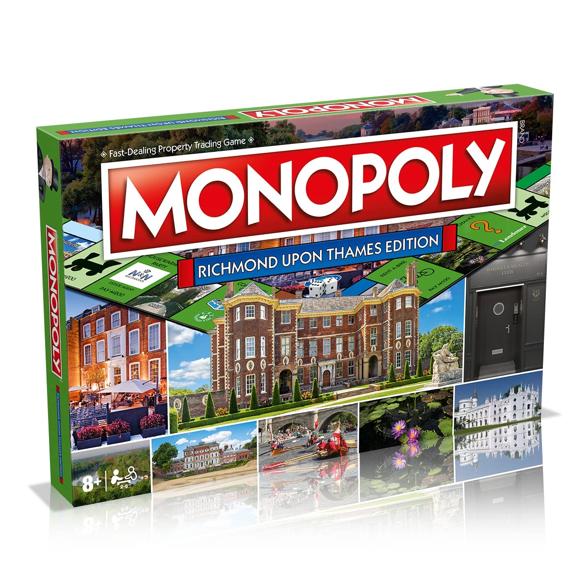 Winning Moves Richmond Monopoly Board Game, Advance to Richmond Theatre, Richmond Park and Kew Gardens, 2–6 players makes a great gift for players aged 8 plus