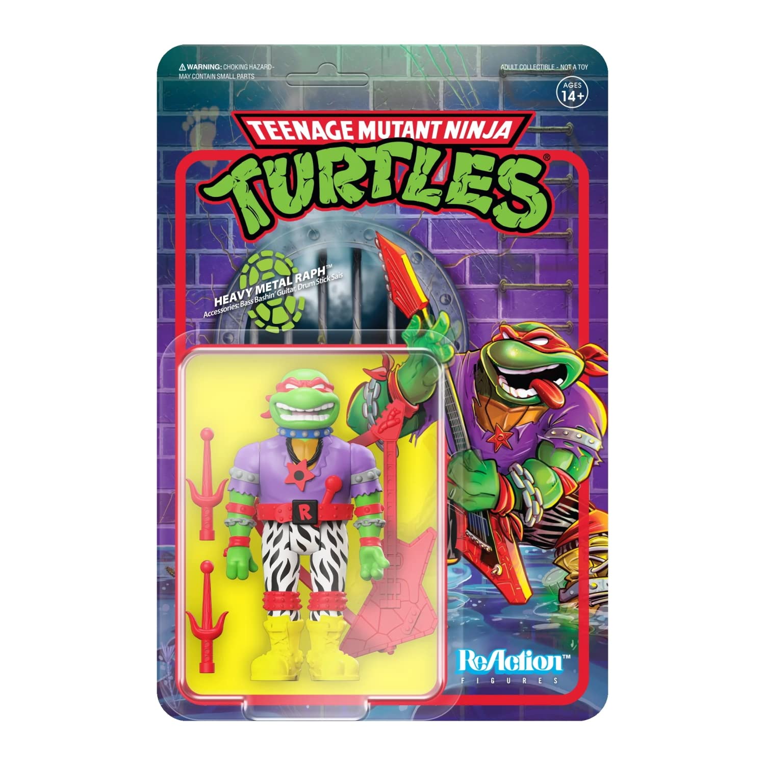 SUPER7 - Teenage Mutant Ninja Turtles ReAction Figures Wave 6 Heavy Metal Raph