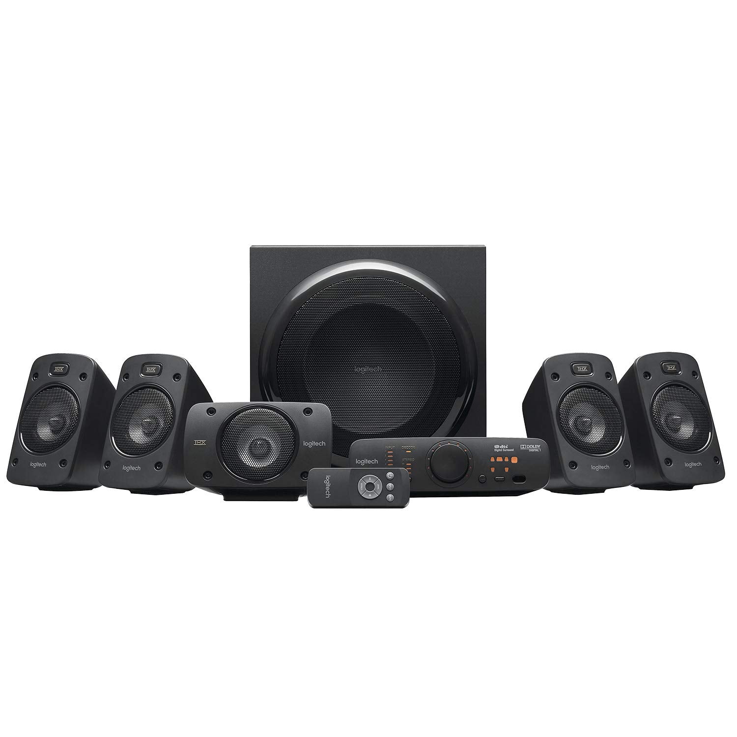 Logitech Z906 5.1 Surround Sound Speaker System, THX, Dolby & DTS Certified, 1000 Watts Peak Power, Multi -Device, Multiple Audio Inputs, UK Plug, PC/PS4/Xbox/Music Player/TV/Smartphone/Tablet