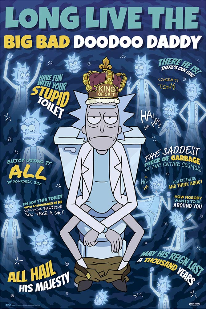 Grupo Erik Rick and Morty DooDoo Daddy Poster - 36 x 24 inches / 91.5 x 61 cm - Shipped Rolled Up - Cool Posters - Art Poster - Posters & Prints - Wall Posters