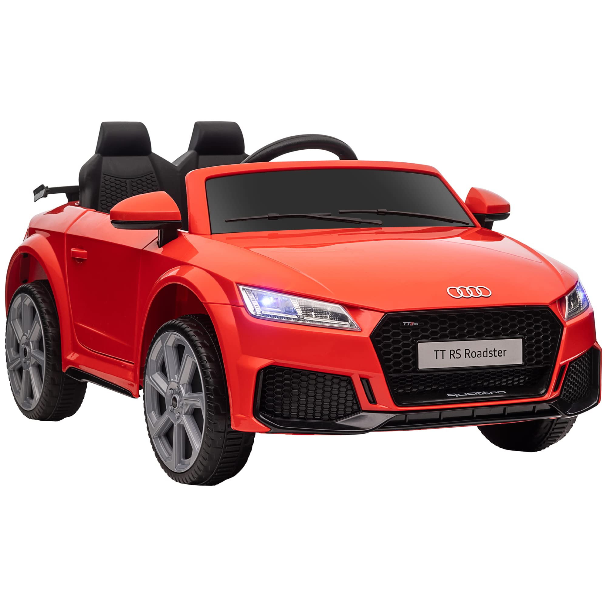 HOMCOM Audi TT RS Licensed 12V Kids Electric Ride On Car w/Parental Remote Forward Reverse, Lights, Horn, MP3 Player, Seatbelt - Yellow