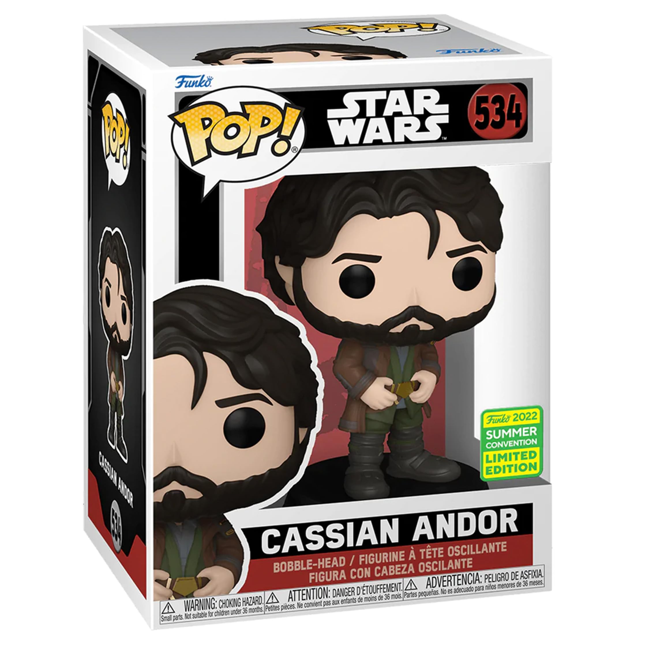 Funko POP! Star Wars: Cassian Andor Vinyl Figure #534-2022 Summer Convention Limited Edition, Multicolor