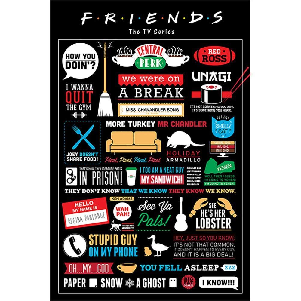 Pyramid International Infographic Maxi, Cardboard, Friends Poster, 61 x 91.5 cm