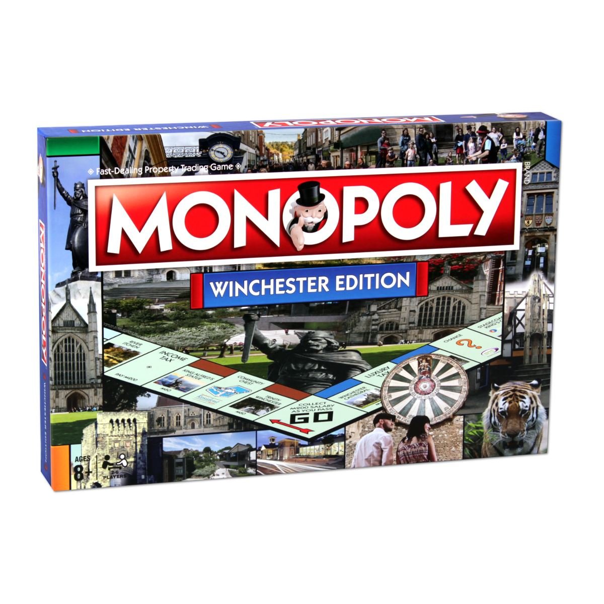 Winning Moves Winchester Monopoly Board Game, Advance to King Alfred the Great's Statue, the City Museum, or Jewry Street and trade your way to success, makes a great gift for ages 8 plus